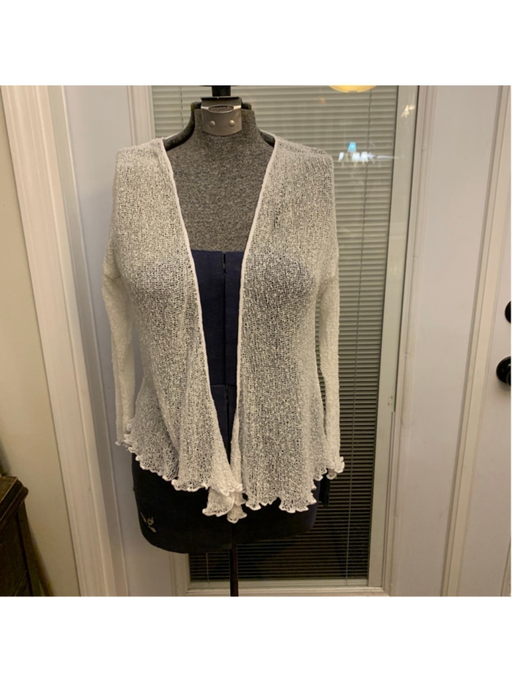 Women's Blue Sky White Rayon Knit Shrug One Size